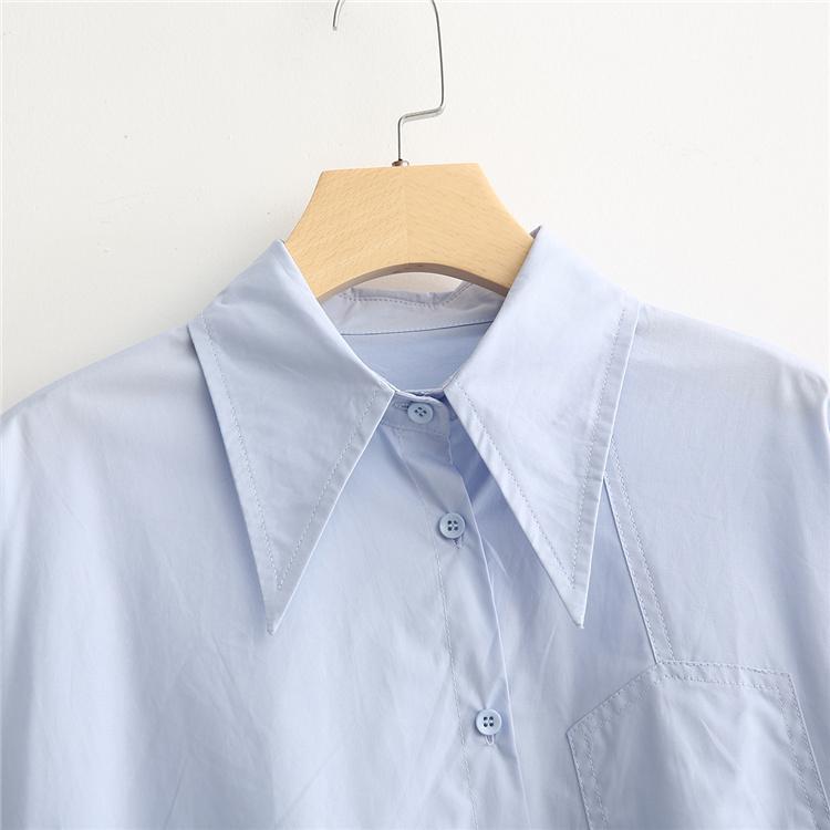 Women's Blouses & Shirts Spring 2021 Loose Irregular Lapel Single-breasted Shirt For Women Solid Color Long Sleeve Blouse Tops Mujer, Blue
Women's Blouses & Shirts Spring 2021 Loose Irregular Lapel Single-breasted Shirt For Women Solid Color Long Sleeve Blouse Tops Mujer, Blue