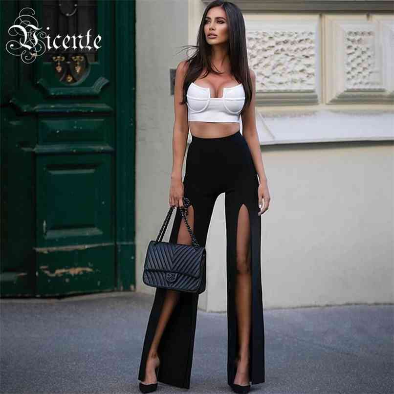 Chic Two Pieces Suit Sexy High Split Design Party Club Bandage White Crop Tops Black Pants 210520, Multi
Chic Two Pieces Suit Sexy High Split Design Party Club Bandage White Crop Tops Black Pants 210520, Multi