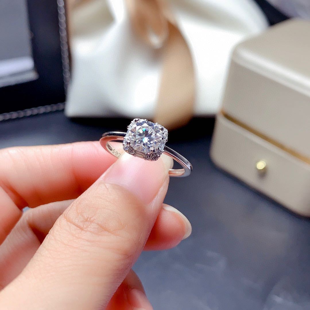 Stunning Lab Moissanite Promise Jewelry set Real 925 sterling silver bijou Wedding Earrings Rings necklace for women Jewelry