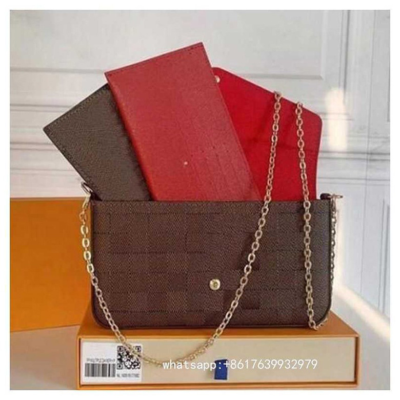 Designer Handbag Pocket Shoulder Bag with 3 piece/set Clutch Wallet Luxury Diagonal detachable chain Coin Purse Wholesale Women have color with box 898, Old flower + khaki
Designer Handbag Pocket Shoulder Bag with 3 piece/set Clutch Wallet Luxury Diagonal detachable chain Coin Purse Wholesale Women have color with box 898, Old flower + khaki