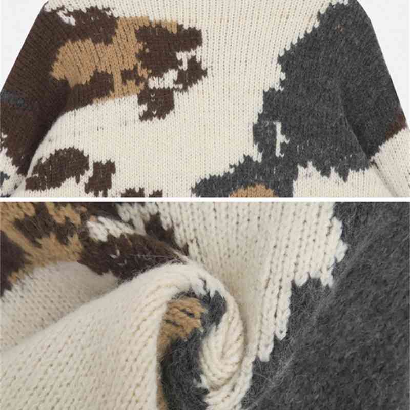 IEFB Autumn Winter Thick Sweater Men's Korean Snow Mountain Jacquard Kint Pullover Trend Loose Crew Neck Kintwear Vintage 9Y4938 210524