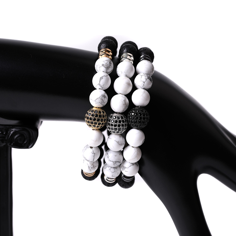 CZ Ball white turquoise stone Beaded Men Handmade Bracelet 8mm Buddha Lava beads Bracelets Women Jewelry gift
CZ Ball white turquoise stone Beaded Men Handmade Bracelet 8mm Buddha Lava beads Bracelets Women Jewelry gift