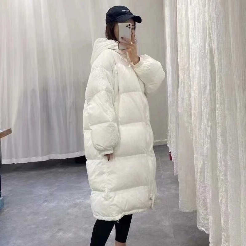 Winter Women's Down Jacket Long Coat Female Lightweight Oversized Thick Warm Loose Puffer Jacket Ultra Light Down Parka 211015