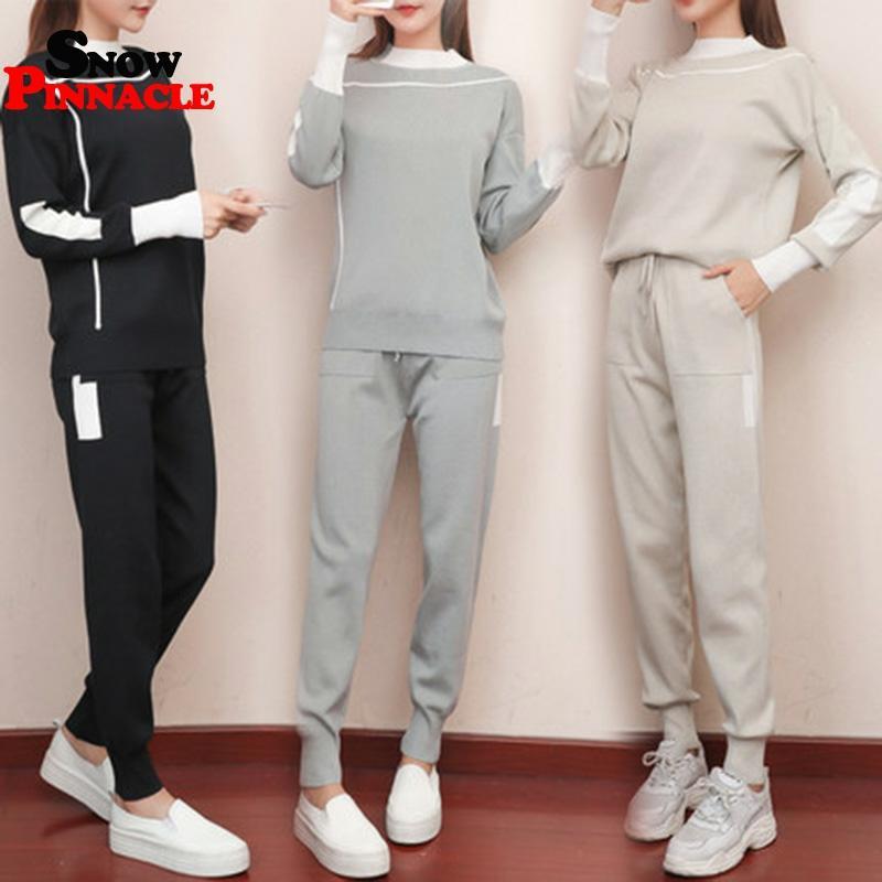 Women knitted sets Autumn fashion styled casual tops and long pants girls sweater costumes 210524, Black
Women knitted sets Autumn fashion styled casual tops and long pants girls sweater costumes 210524, Black