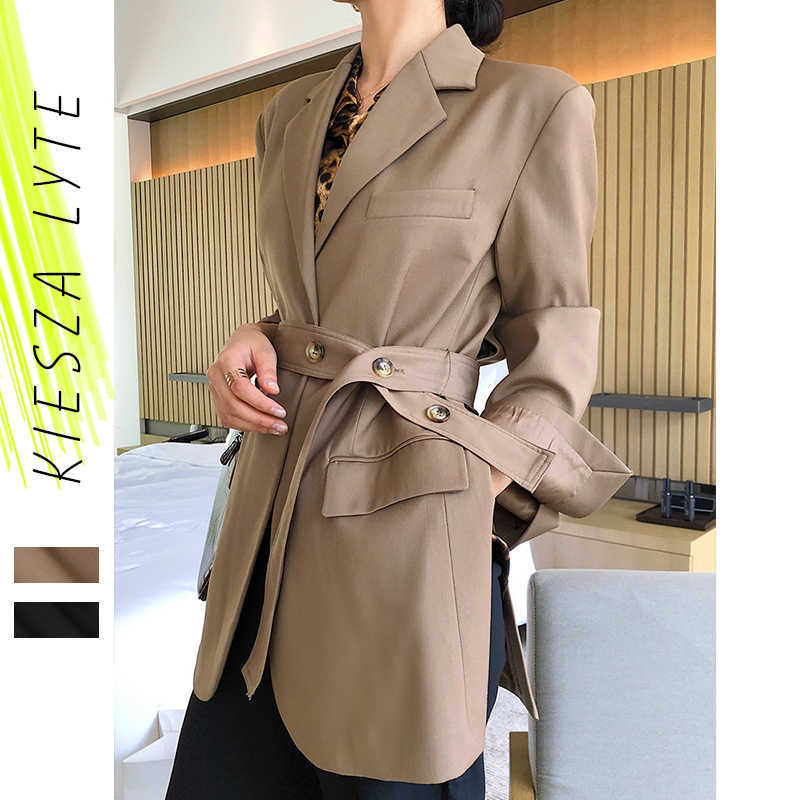 Vintage Women's Blazers Autumn Winter Elegant Notched Khaki Black Belted Jackets Outerwear OL Coat Female 210608
Vintage Women's Blazers Autumn Winter Elegant Notched Khaki Black Belted Jackets Outerwear OL Coat Female 210608