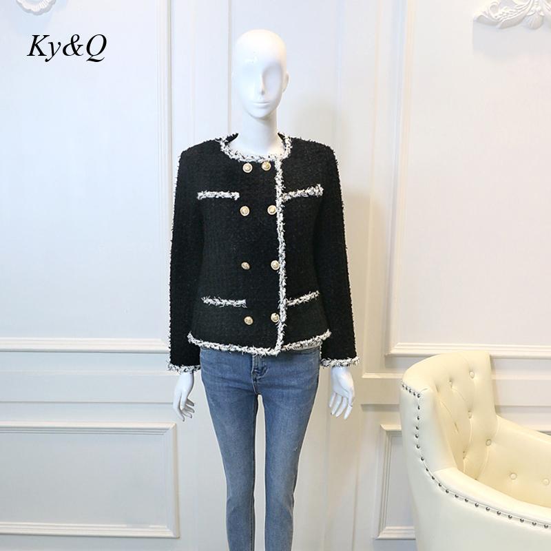 Women's Jackets Black Woven Tweed Woolen Blazer Autumn Winter Double-Breasted With Buttons Round Collar Coat Clothes Ladies 2021, Black;brown
Women's Jackets Black Woven Tweed Woolen Blazer Autumn Winter Double-Breasted With Buttons Round Collar Coat Clothes Ladies 2021, Black;brown