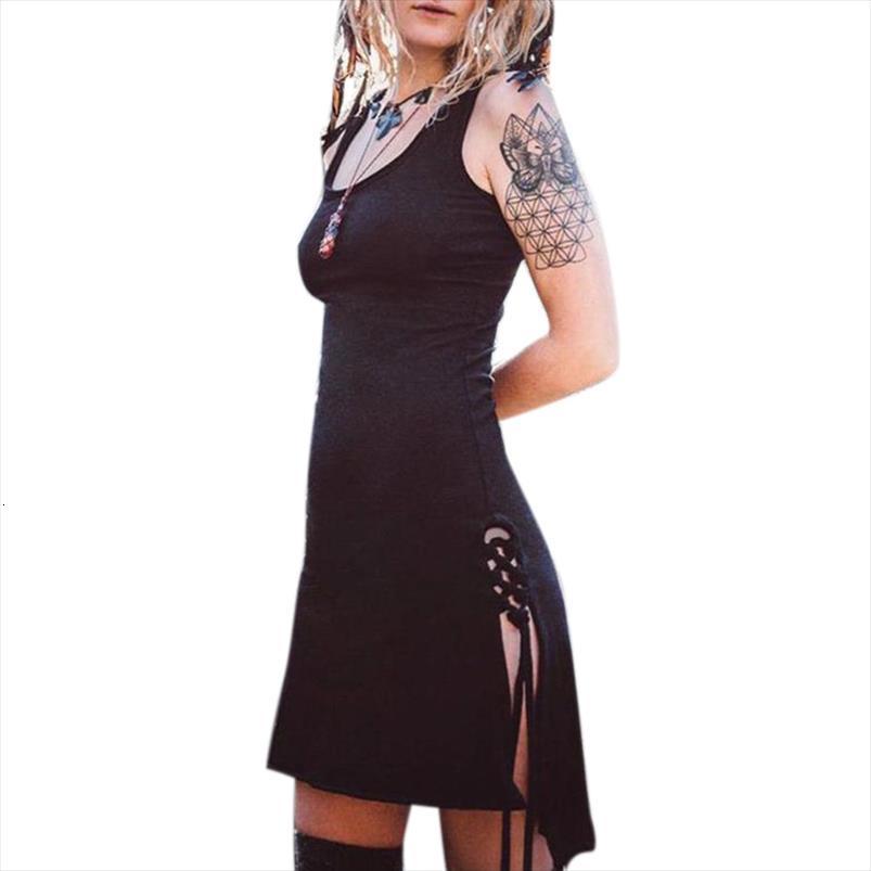 o neck side v bandage womens dresses tank gothic black robe femme mini clothing casual 3xl, Black;gray
o neck side v bandage womens dresses tank gothic black robe femme mini clothing casual 3xl, Black;gray
