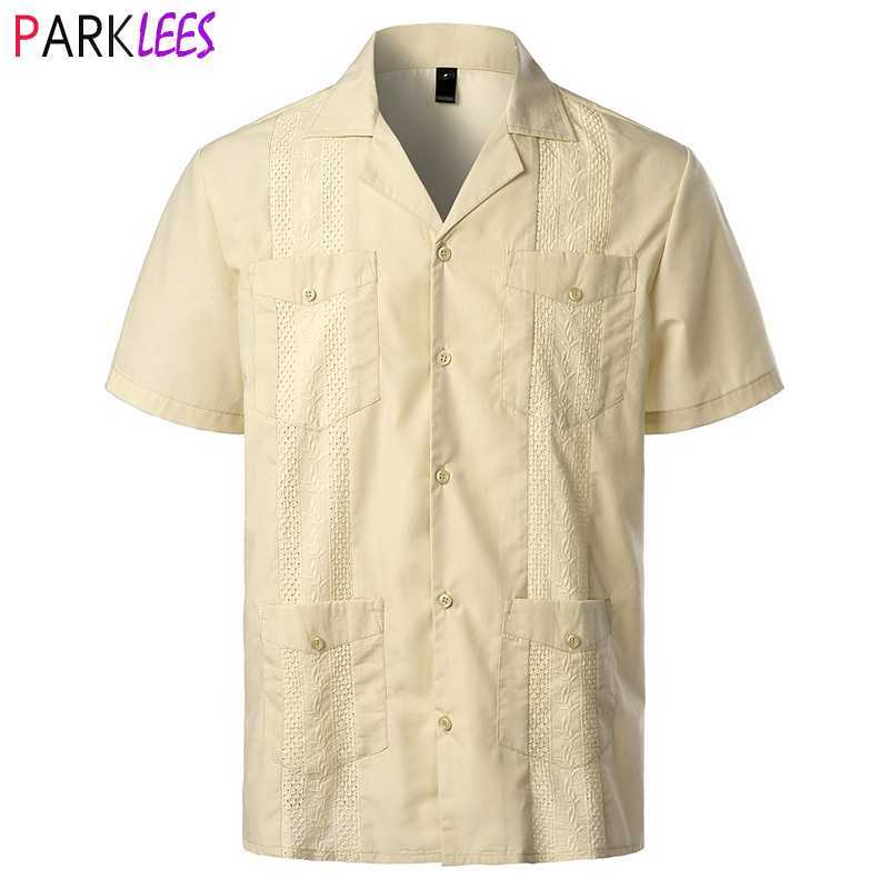 Men's Traditional Cuban Camp Collar Guayabera Shirt Short Sleeve Embroidered Mexican Caribbean Style Beach with 4 Pocket 210708, White
Men's Traditional Cuban Camp Collar Guayabera Shirt Short Sleeve Embroidered Mexican Caribbean Style Beach with 4 Pocket 210708, White