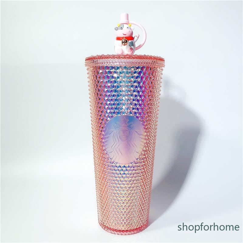 Starbucks zodiac cattle Coral pink durian laser Straw cup Tumbler 710ML year of the Ox Mermaid plastic cold water coffee mug gift
Starbucks zodiac cattle Coral pink durian laser Straw cup Tumbler 710ML year of the Ox Mermaid plastic cold water coffee mug gift