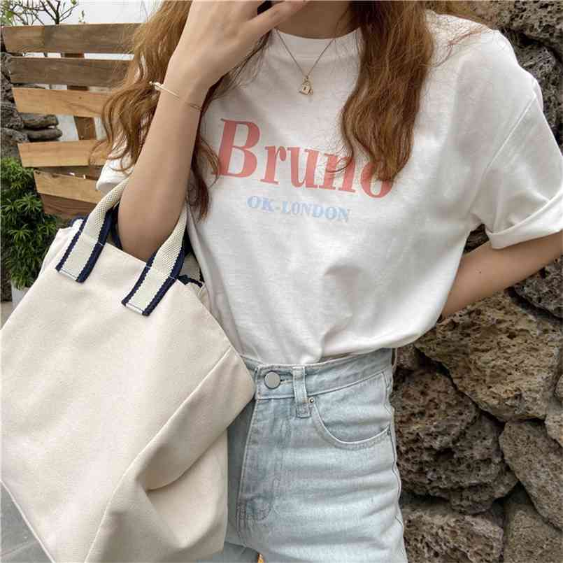 Vintage Letter Printed Casual Loose Short Sleeve O-neck Cotton Simple College Wind Street Summer Women Top T-shirts 210708, Apricot
Vintage Letter Printed Casual Loose Short Sleeve O-neck Cotton Simple College Wind Street Summer Women Top T-shirts 210708, Apricot