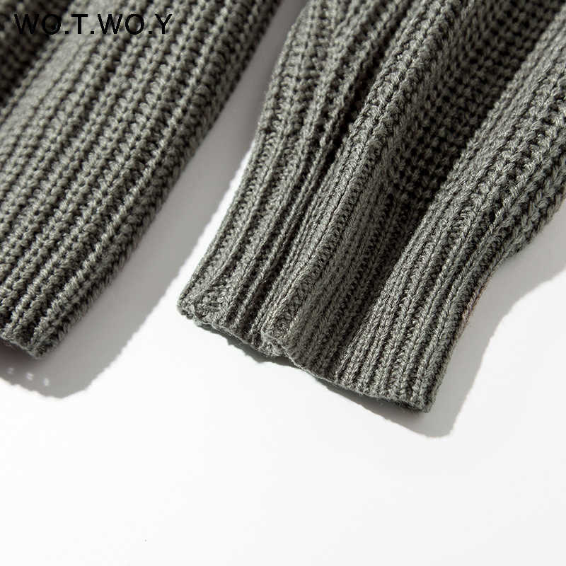 WOTWOY Elegant Autumn Oversized Sweater Women Solid Loose Knitted Sweaters Long Sleeve Pullover Female Jumper Cashmere 211011Z