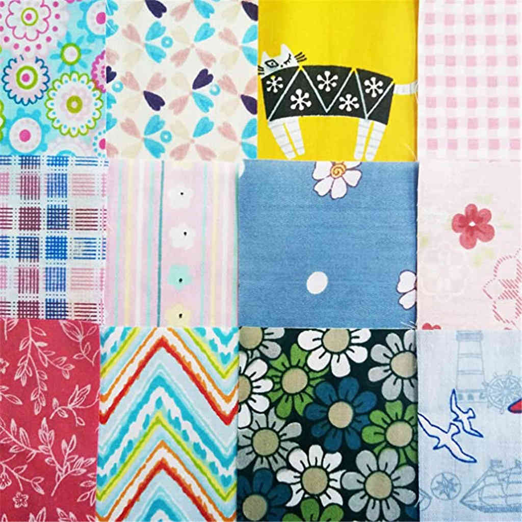 Textile fabrics of cotton 25pc printed fabric various random color patterns 30x30cm non-standard repetitive fabrics diy hand-made material