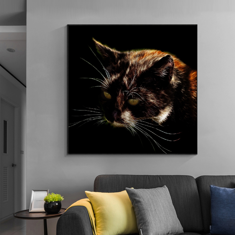 Modern Abstract Animal Painting Wall Art Canvas Print Cat And Lion Poster For Living Room Decoration No Frame