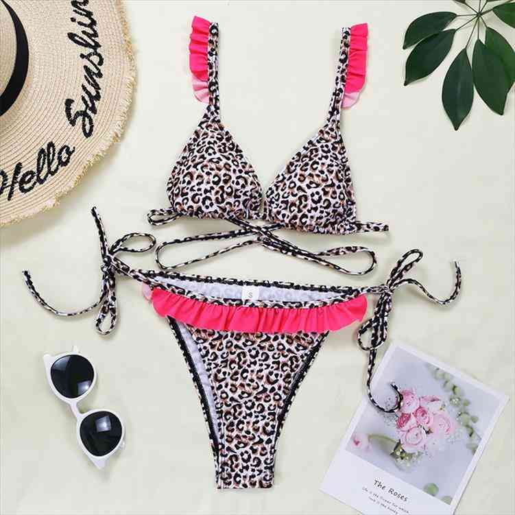 Sexy Bikini Leopard Print Bandage Swimwear Women Two Piece Set Push Up Swimsuit Beachwear Thong Biquini Brazilian, White;black
Sexy Bikini Leopard Print Bandage Swimwear Women Two Piece Set Push Up Swimsuit Beachwear Thong Biquini Brazilian, White;black