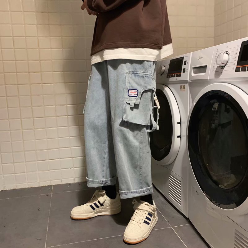 men's jeans cargo jeans, broad legs, korean fashion trends, casual teenage clothes, baggy style, denim blue pants, y61p
men's jeans cargo jeans, broad legs, korean fashion trends, casual teenage clothes, baggy style, denim blue pants, y61p