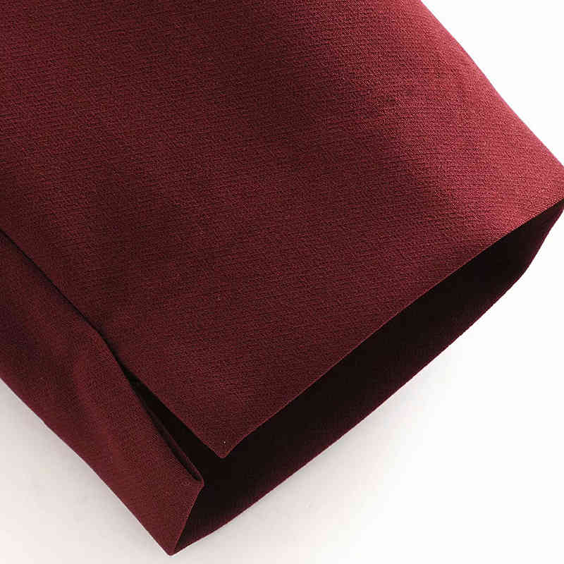 Women Solid Fashion Pencil Pants With Belt Pleated Pockets Casual Trousers Split Wine Red Long Length Bottoms Female Ropa Mujer 210515