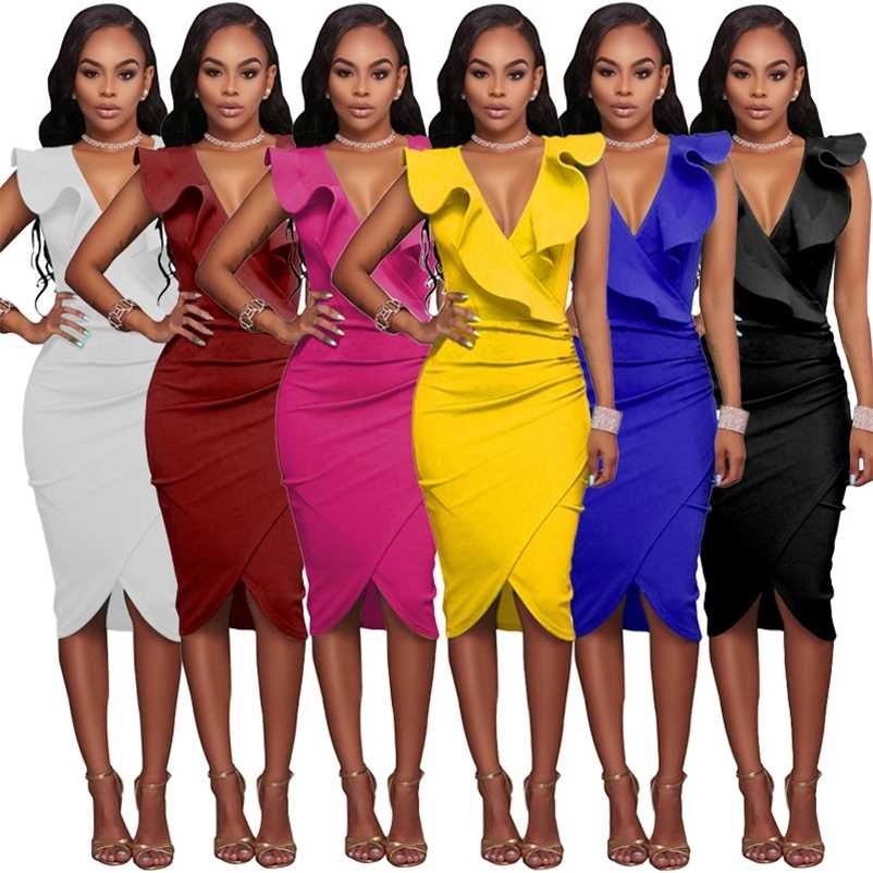 Woman Dress Elegant Short Puff Sleeve High Waist Solid Sexy Deep V Neck Ruffle Bodycon es Wholesale Drop 211029, Blue
Woman Dress Elegant Short Puff Sleeve High Waist Solid Sexy Deep V Neck Ruffle Bodycon es Wholesale Drop 211029, Blue
