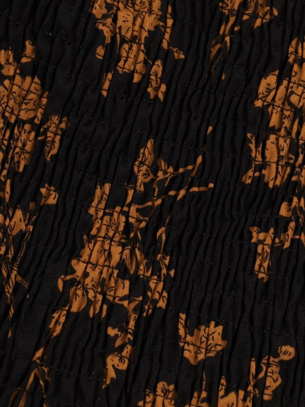 Girls Floral Print Flounce Sleeve Shirred Dress SHE