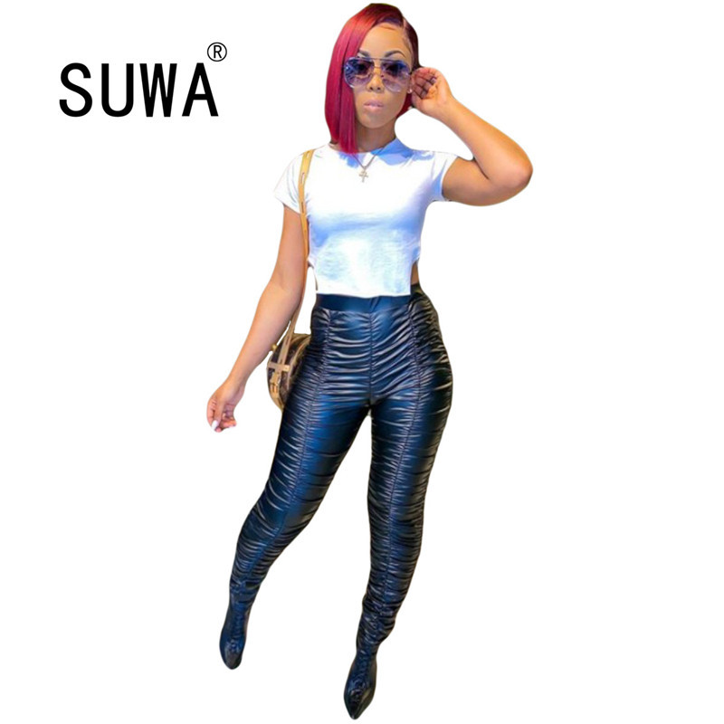 Spring Autumn Summer Fashion Clothes Women Leather Pants Trousers Black High Waist Stacked Legging Sexy Club Party K-Pop Style 210525
Spring Autumn Summer Fashion Clothes Women Leather Pants Trousers Black High Waist Stacked Legging Sexy Club Party K-Pop Style 210525