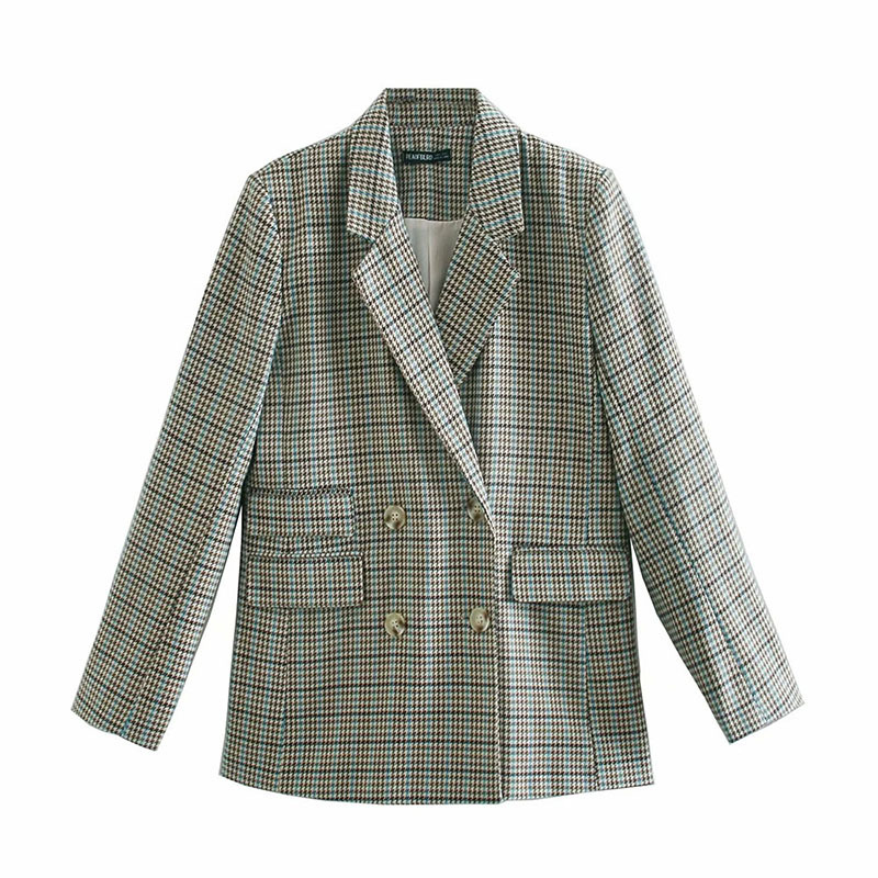 Women Elegant Green Plaid Blazer Long Sleeve Double Breasted Slim Check Coat Office Work Lattice Suit Jacket Outerwear 210520, Multi
Women Elegant Green Plaid Blazer Long Sleeve Double Breasted Slim Check Coat Office Work Lattice Suit Jacket Outerwear 210520, Multi