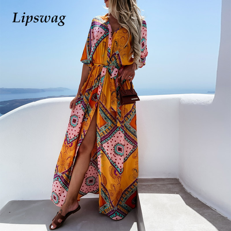 fashion women casual lace-up boho long dress button v neck high split party dress vintage print holiday beach maxi dresseshigh quality, Black;gray
fashion women casual lace-up boho long dress button v neck high split party dress vintage print holiday beach maxi dresseshigh quality, Black;gray
