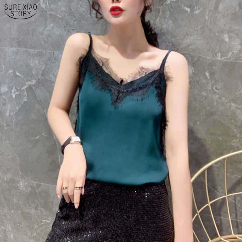 Tops Women Clothing Blusas Mujer Summer Sling Satin Sleeveless Shirts Women Casual Sexy Solid Lace Fashion Women 9750 210527, Black
Tops Women Clothing Blusas Mujer Summer Sling Satin Sleeveless Shirts Women Casual Sexy Solid Lace Fashion Women 9750 210527, Black