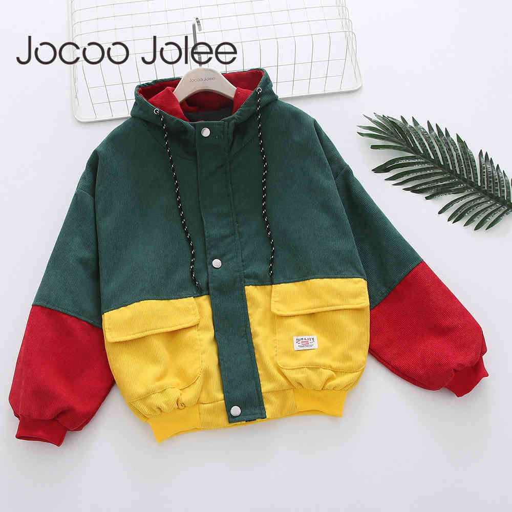 Color Block Long Sleeve Corduroy Women Jacket Patchwork Drawstring Hit Autumn Plus Size Coat 210428