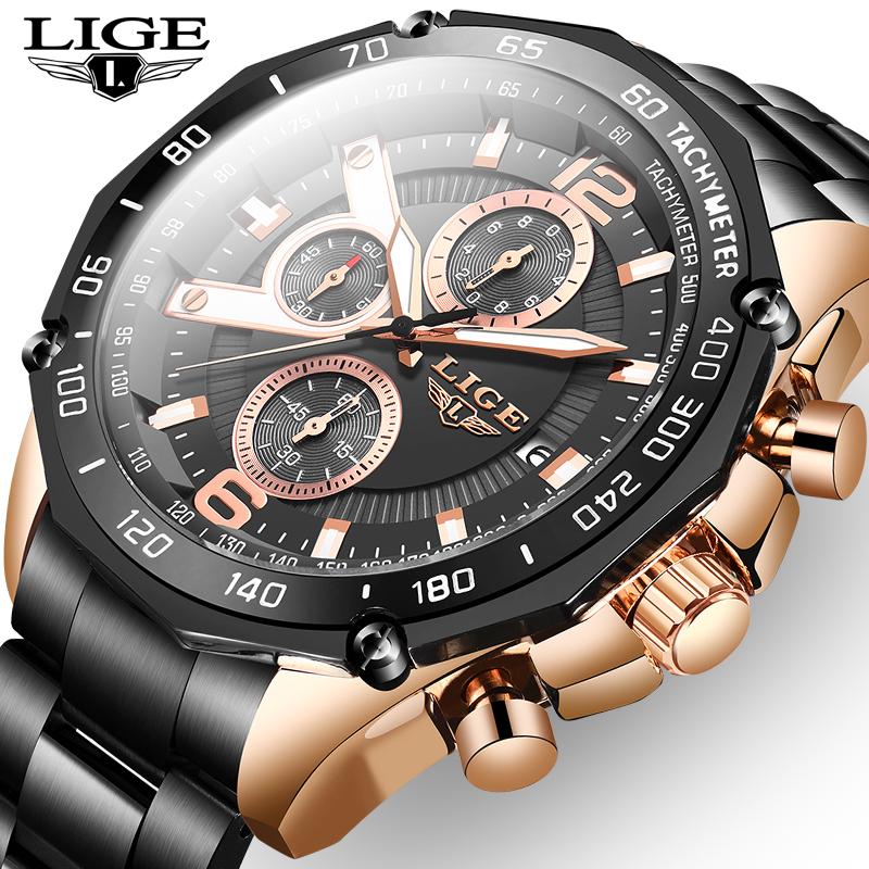 Wristwatches Wristwatch Mens LIGE 2021 Top Sport Watch Men Fashion Watches With Calendar For Black Male Clock Relojes Hombre, Rose gold blue
Wristwatches Wristwatch Mens LIGE 2021 Top Sport Watch Men Fashion Watches With Calendar For Black Male Clock Relojes Hombre, Rose gold blue
