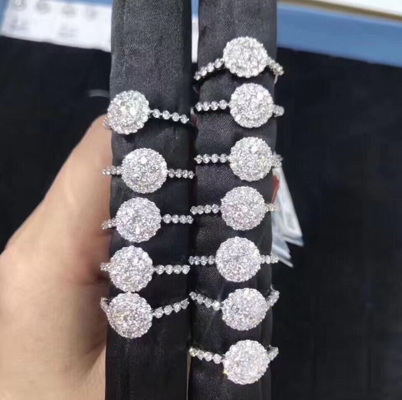 Sterg Sier Round Cut White Topaz CZ Eternity Wedding Band Ring for Women