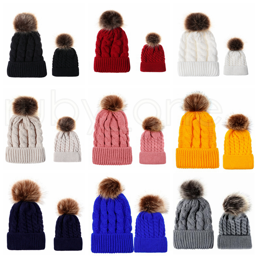 Pompom Ball Knitted Hat Winter Warm Women Parent-child Knitting Caps Twist Knit Beanies Imitation Braid Hair Ball Wool Cap 9styles RRA4504
Pompom Ball Knitted Hat Winter Warm Women Parent-child Knitting Caps Twist Knit Beanies Imitation Braid Hair Ball Wool Cap 9styles RRA4504