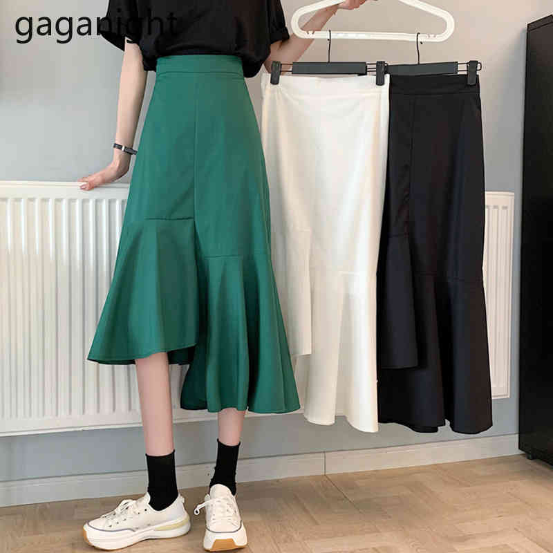 Gaganight Black White Korean Ruffles Midi A-line Skirts Casual Women Summer Trumpet High Waist Irregular Mermaid Skirts Female 210519
Gaganight Black White Korean Ruffles Midi A-line Skirts Casual Women Summer Trumpet High Waist Irregular Mermaid Skirts Female 210519