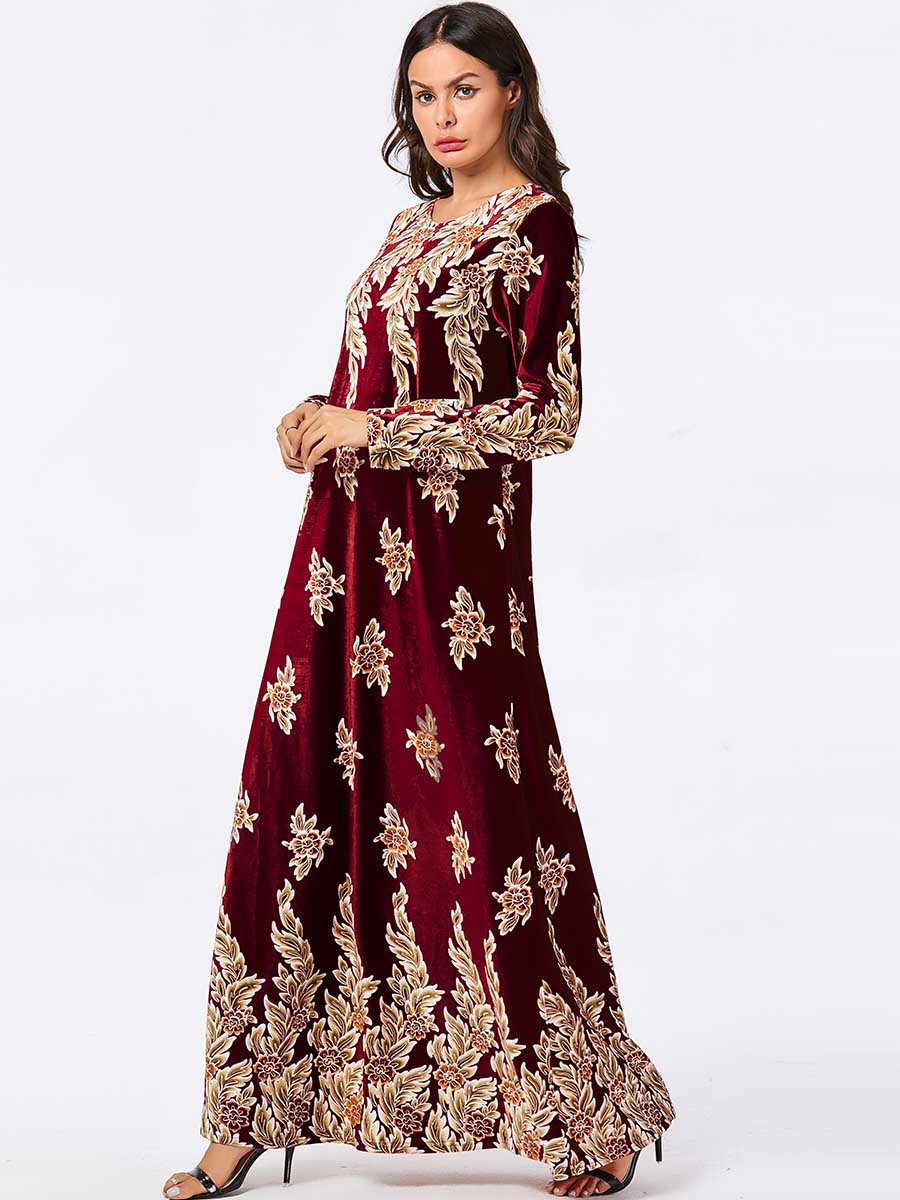 Elegant Veet Muslim Dress Women Big Swing A-line Maxi Dress Kimono Jubah Long Robe Print Abaya Dresses Islamic Clothing Elbise
Elegant Veet Muslim Dress Women Big Swing A-line Maxi Dress Kimono Jubah Long Robe Print Abaya Dresses Islamic Clothing Elbise