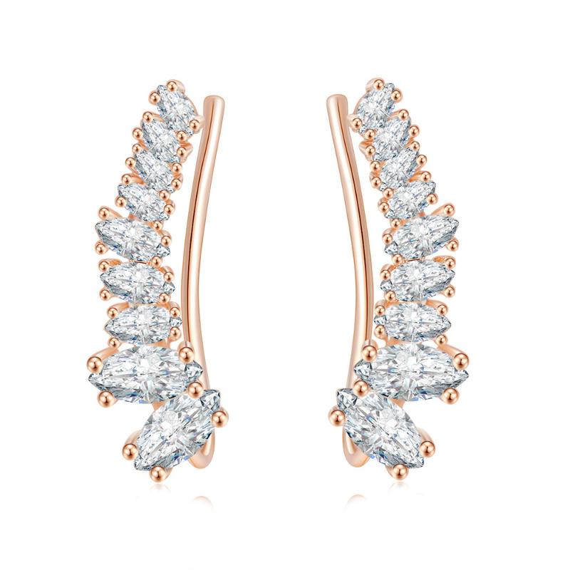 Stud Luxury Shiny Angle Wing Ear Cuff Climbing Earrings For Women + Cubic Zirconia Rose White Gold Crystal Fashion Jewelry E791, Golden;silver
Stud Luxury Shiny Angle Wing Ear Cuff Climbing Earrings For Women + Cubic Zirconia Rose White Gold Crystal Fashion Jewelry E791, Golden;silver