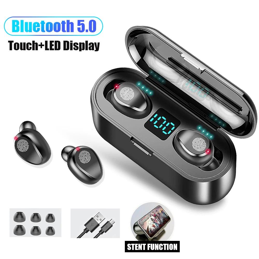 F9 TWS Wireless Earphone Bluetooth V5.0 Earbuds Headphone LED Display With 2000mAh Power Bank Headset Microphone MQ01
F9 TWS Wireless Earphone Bluetooth V5.0 Earbuds Headphone LED Display With 2000mAh Power Bank Headset Microphone MQ01