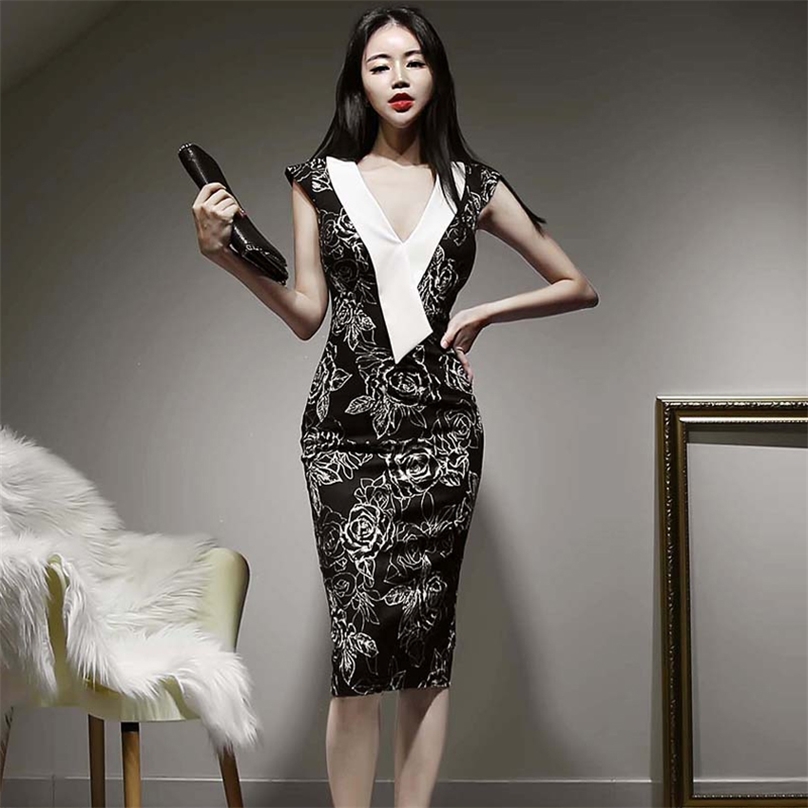 summer elegant print korean ladies Sleeveless tight Office Sexy Club Formal Bodycon Party Dress for women clothign 210602, Black
summer elegant print korean ladies Sleeveless tight Office Sexy Club Formal Bodycon Party Dress for women clothign 210602, Black
