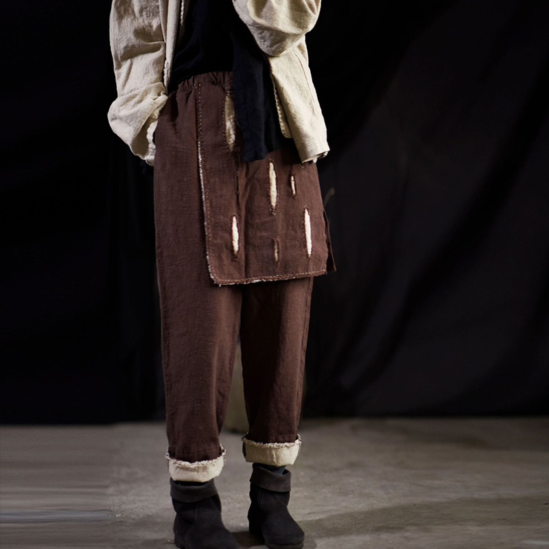 Johnature Spring Linen Retro Patchwork Harem Pants Pocket Elastic Waist Leisure Women Ankle-length Skirts Pants 210521, Brown
Johnature Spring Linen Retro Patchwork Harem Pants Pocket Elastic Waist Leisure Women Ankle-length Skirts Pants 210521, Brown