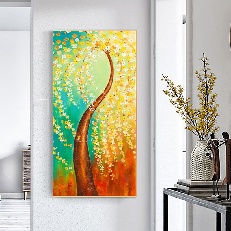 Rich Tree Canvas Painting Wall Art For Living Room Entrance Modern Decorative Paintings Landscape Posters And Prints