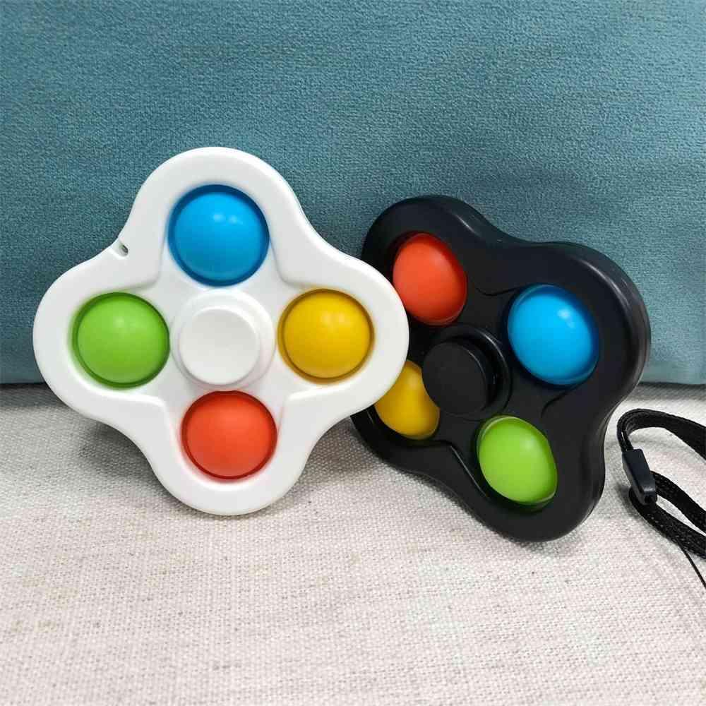 with lanyard fidget simple dimple toys bubble key ring push spinner board stress relief decompression finger bubbles squishies