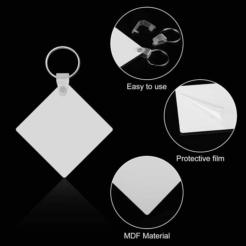 36pcs Heart House Bone Square Blank Board Keyring Keychain Printing Keyrings Women Men Diy Sublimation Key Chains Accessories Hook5915227