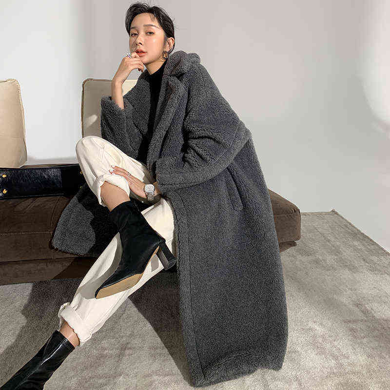 Women's Coat Teddy Bear Alpaca Wool Winter Thicken vanilla Albino camel teddy in stock 211123