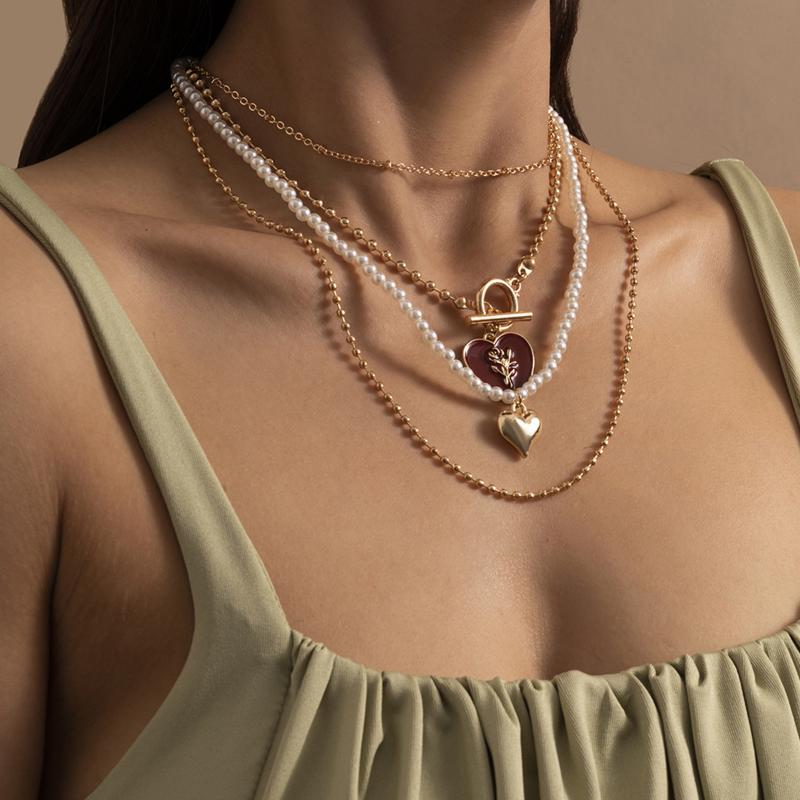 Chains Layered Pearl Beads Chain Choker Necklace For Women Fashion Y2K Heart Pendant 2021 Jewelry Neck Trendy Collar, Silver
Chains Layered Pearl Beads Chain Choker Necklace For Women Fashion Y2K Heart Pendant 2021 Jewelry Neck Trendy Collar, Silver