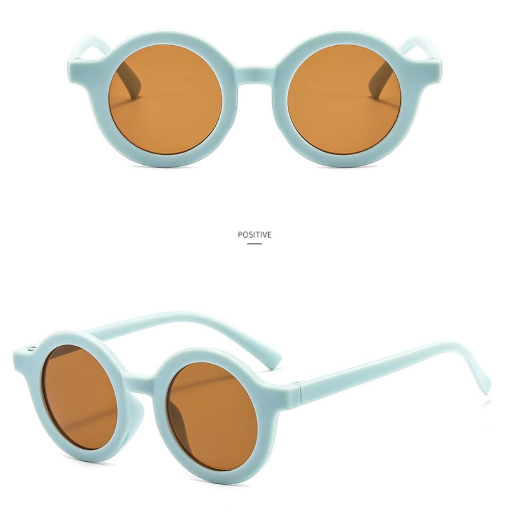 summer Baby sunglasses matte glasses Kids fashion eyeglasses Tide round frame girls vintage Mocha color glasse UV400 goggle children 16colors Z260305