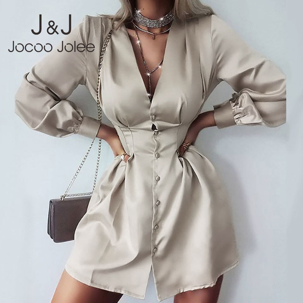 Europe Office Lady Single-breasted Shirt Dress Elegant Solid V Neck Slim A Lint Dress Vintage Party Mini Dress Vestidos 210518, White
Europe Office Lady Single-breasted Shirt Dress Elegant Solid V Neck Slim A Lint Dress Vintage Party Mini Dress Vestidos 210518, White