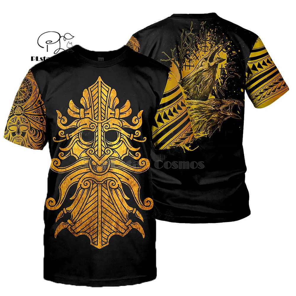 Fashion Men hoodies 3D Printed Viking Tattoo t shirt tees shorts sleeve Apparel Unisex Norse cosplay streetwear-2 210629