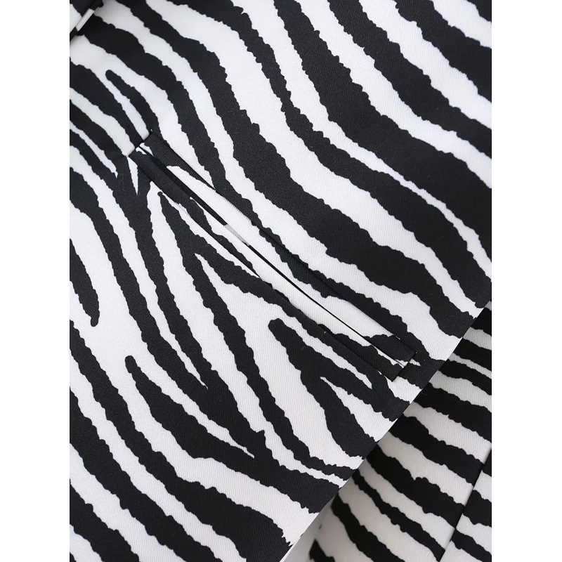 XITIMEAO Women Fashion Office Wear One Button Blazers Coat Vintage Long Sleeves Black White Texture Female Chic Outerwear 210602