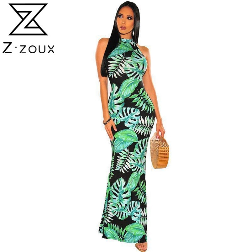 Women Dress Sleeveless Floral Chiffon Bohemia es Sexy Long Print Maxi Large Size Bohemian es 210513