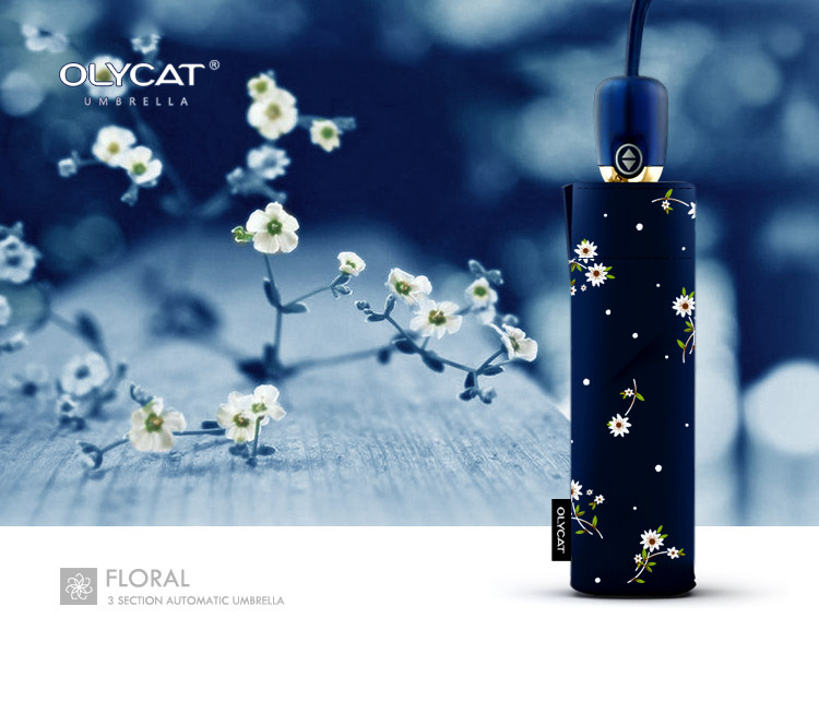 Women's Umbrellas Automatic Anti UV Flowers Brand Umbrella Rain Women Olycat Parasol Female Folding Umbrella Windproof
