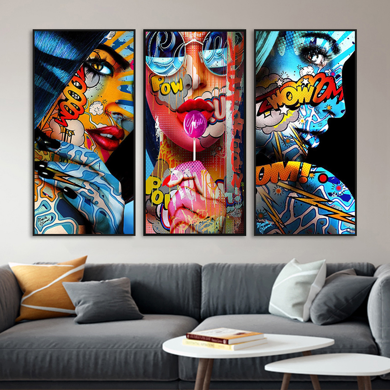 Graffiti Women Portrait Oil Painting Posters and Prints Wall Decor For Living Room Canvas Painting Modern Wall Art Picture Unframed