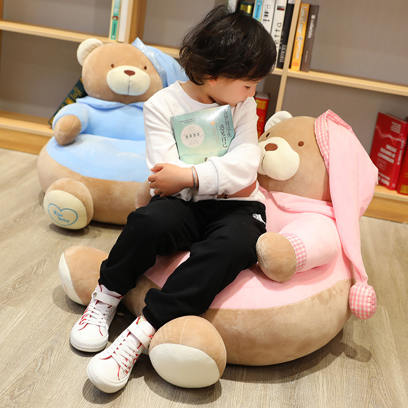 Cute Teddy Bear Sofa Chair Plush Toys Plush Sleeping Comfort Pillow Cushion Stuffed Toy Baby Seat Kids Gifts for Kids Birthday