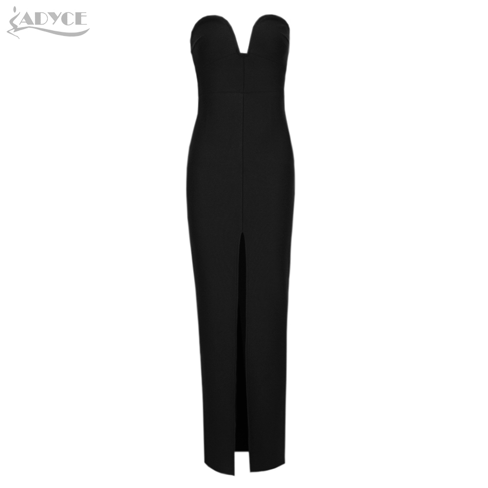 Summer Women Black V Neck Strapless Club Bodycon Dress Sexy Sleeveless Celebrity Runway Party Femal 210423